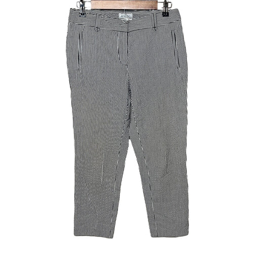 Charter Club Womens Sz Petite 6P Classic Fit Dress Pants Gray White Striped