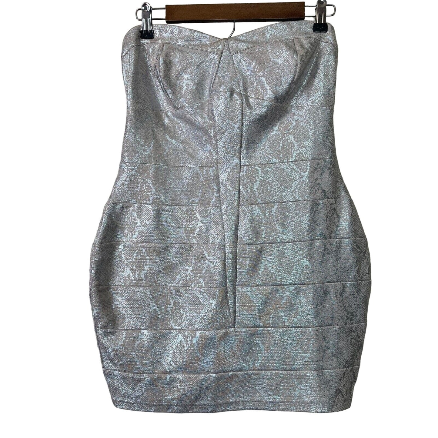 Lipsy London Womens Sz 8 Strapless Mini Dress Gold Metallic Bandage