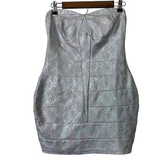 Lipsy London Womens Sz 8 Strapless Mini Dress Gold Metallic Bandage