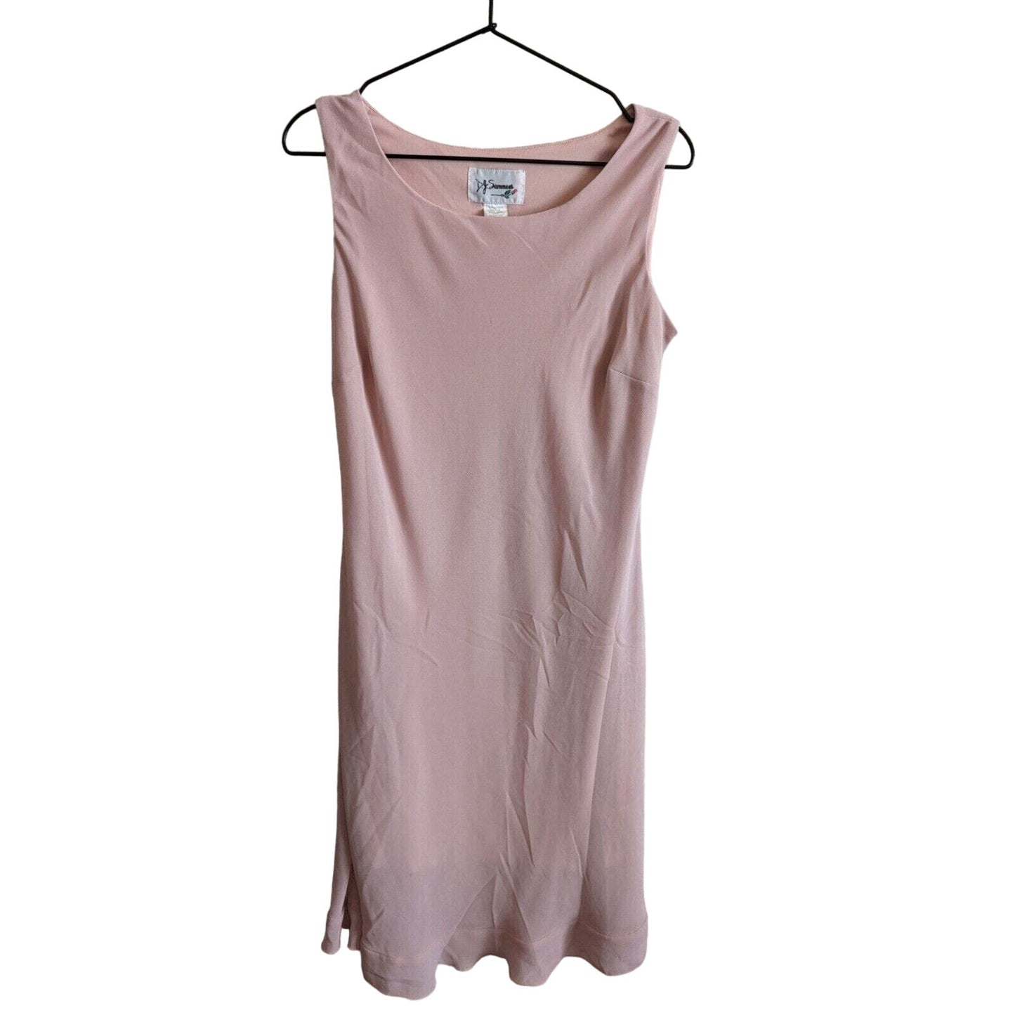 DJ Summers Womens Sz 10 Light Pink Midi Dress Sleeveless Formal