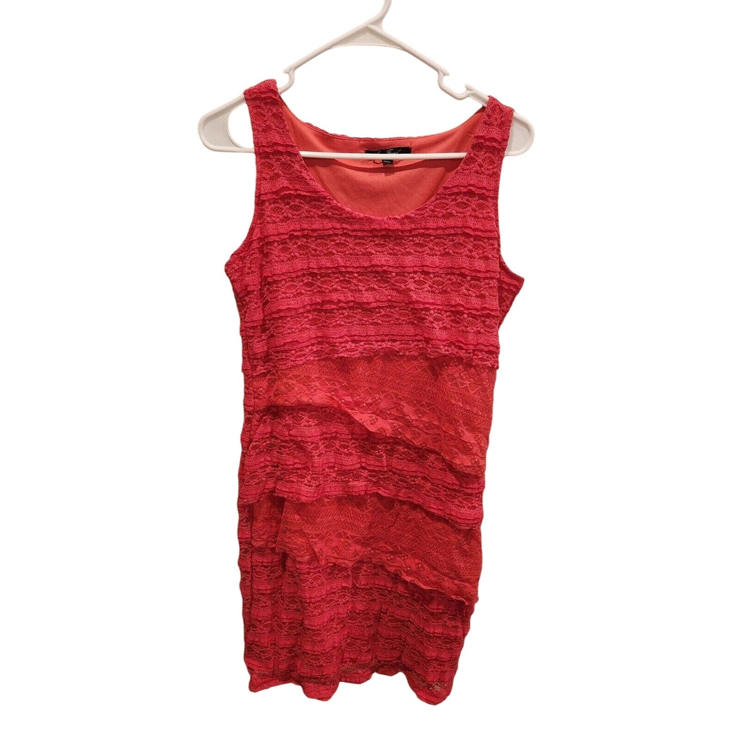 Anne French Womens Sz M Lace Bodycon Knee Length Dress Red