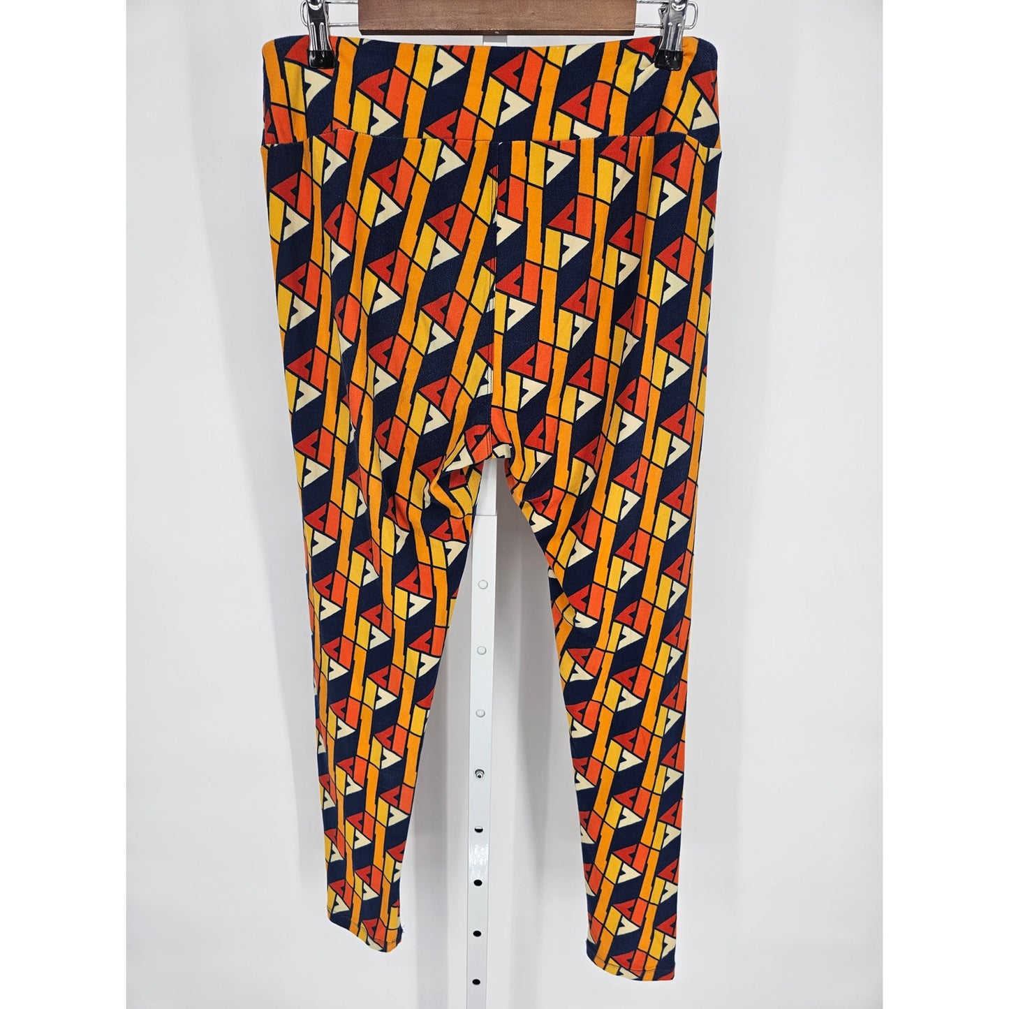 Lularoe Tall and Curvy Leggings Bright Geometric Blue Yellow Orange