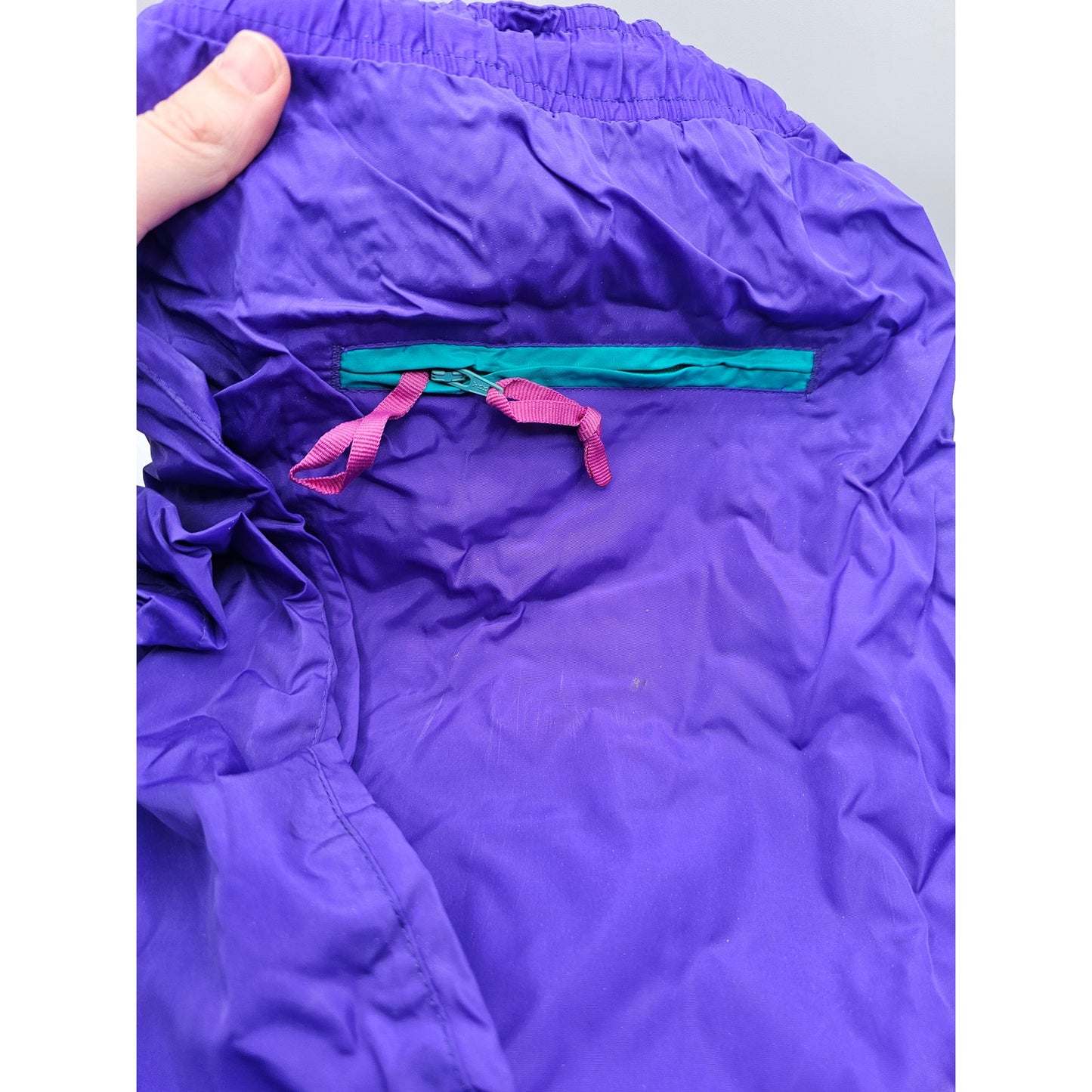 Vintage 1980s Woolrich Mens Sz L Packable Nylon Pants Purple Blueberry