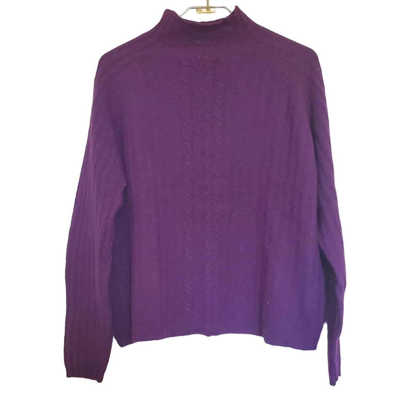 Vintage White Stag womens Sz M Lambswool Angora Blend Sweater Purple Turtleneck