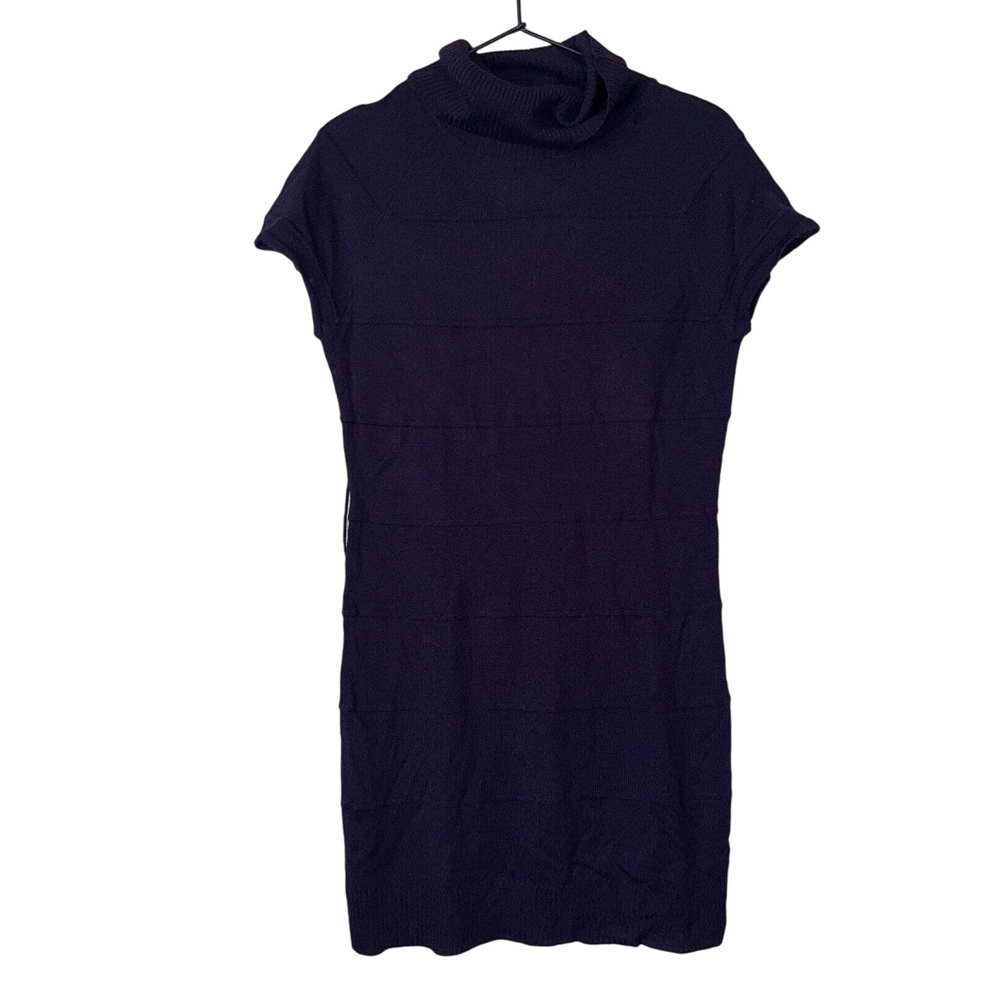Shes Cool Womens Sz L Dark Purple Mini Dress Turtleneck Short Sleeve