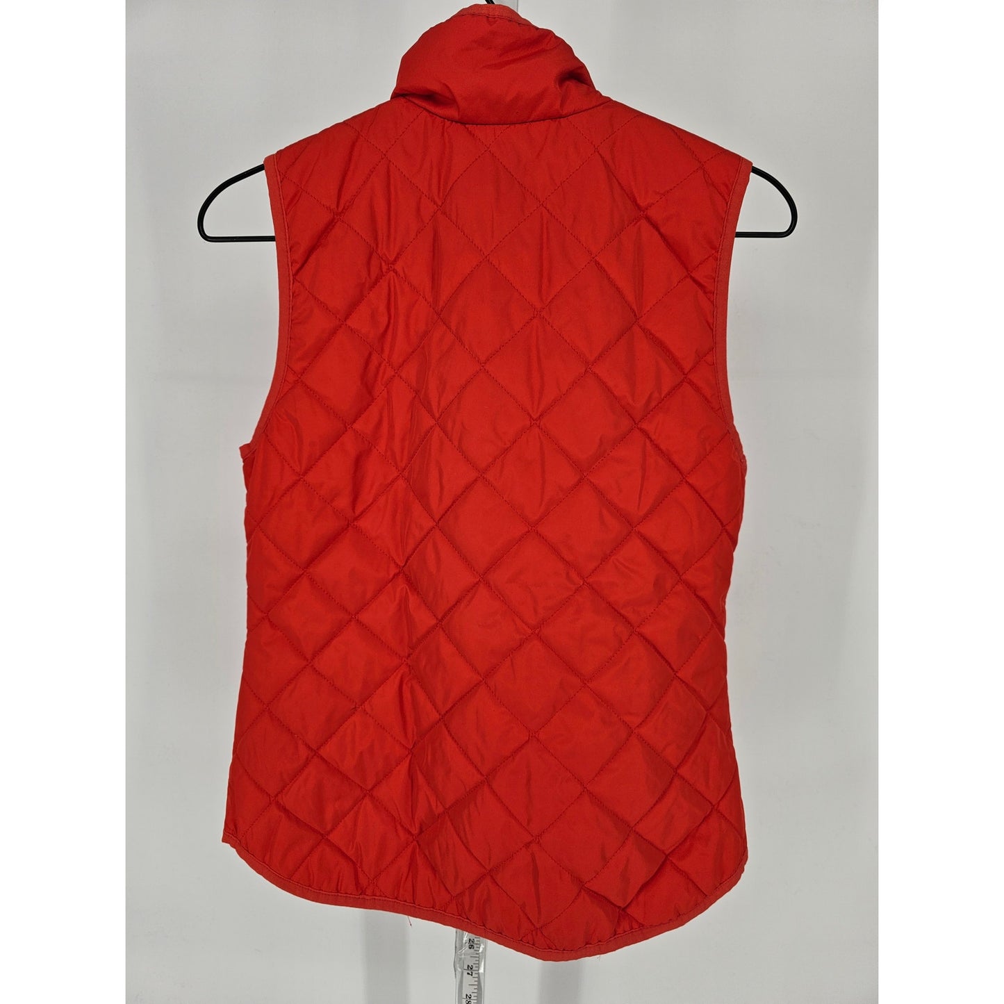 Old Navy Womens Sz XS Quilted Zip Up Puffer Vest Orange Red