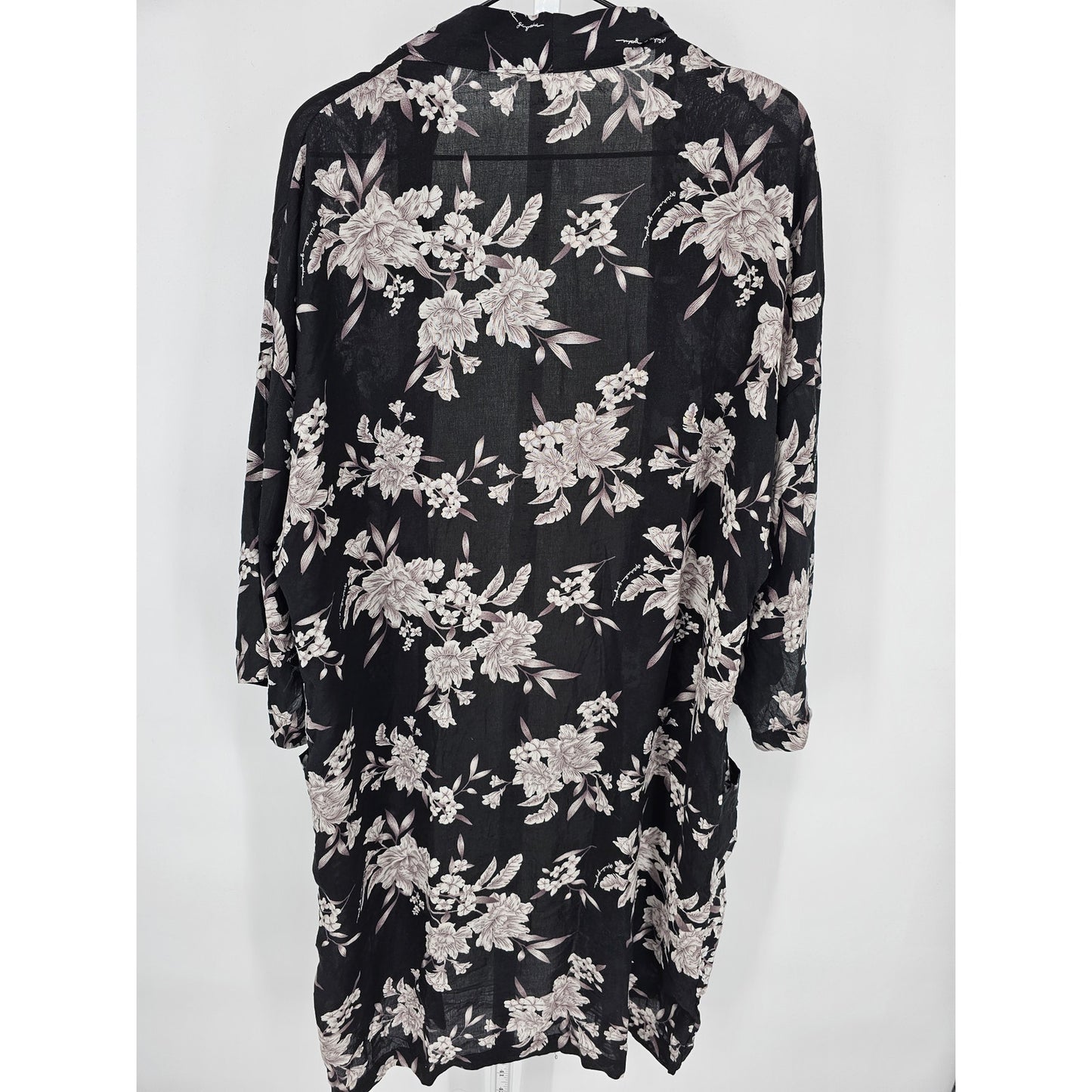 Spiritual Gangster Womens OS One Size Robe Long Sleeve Knee Length Floral