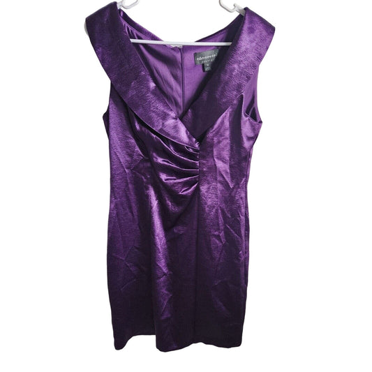 Connected Apparel Womens Sz 10 Formal Knee Length Sheath Dress Royal Purple