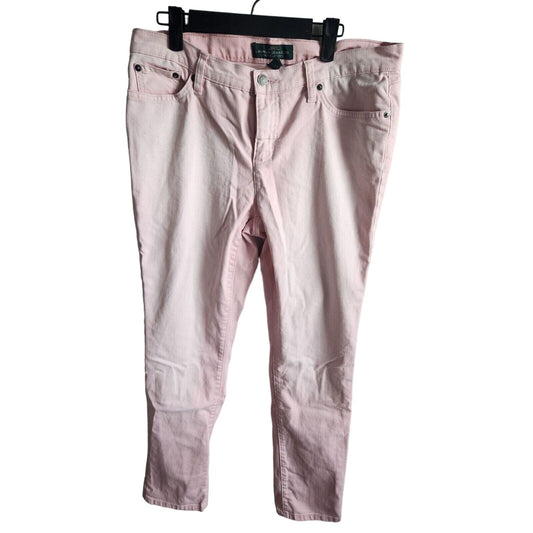 Lauren Ralph Lauren Womens Sz 10 Light Pink Skinny Jeans Cotton Blend