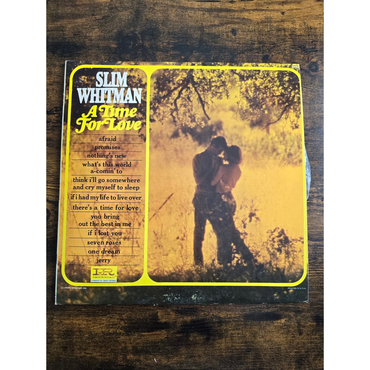 Vintage Slim Whitman arranged by Scott Turner A Time For Love Imperial LP 9333