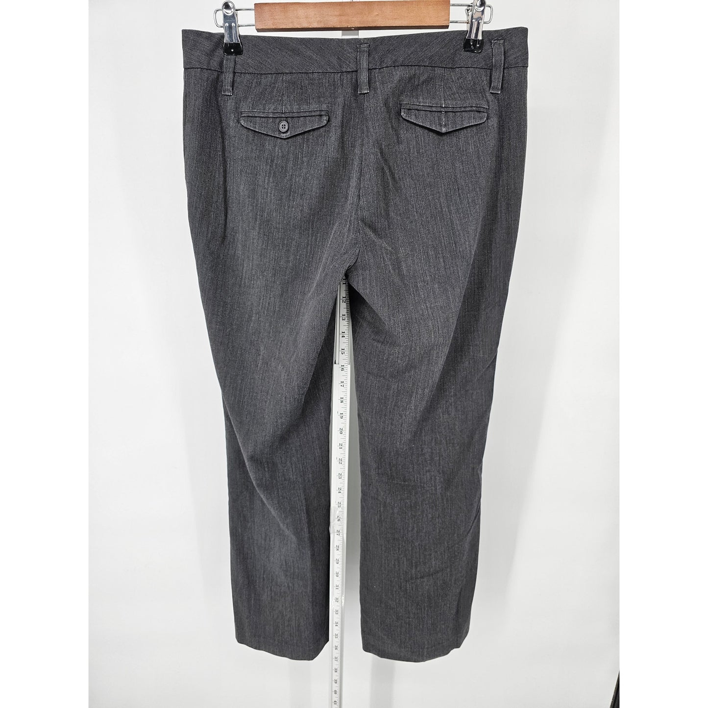 Daisy Fuentes Womens Sz 4P Petite Bootcut Dress Pants Solid Gray