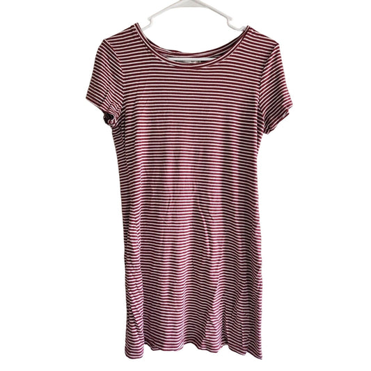 Heart Hips Womens Sz L Red and White Striped T Shirt Mini Dress