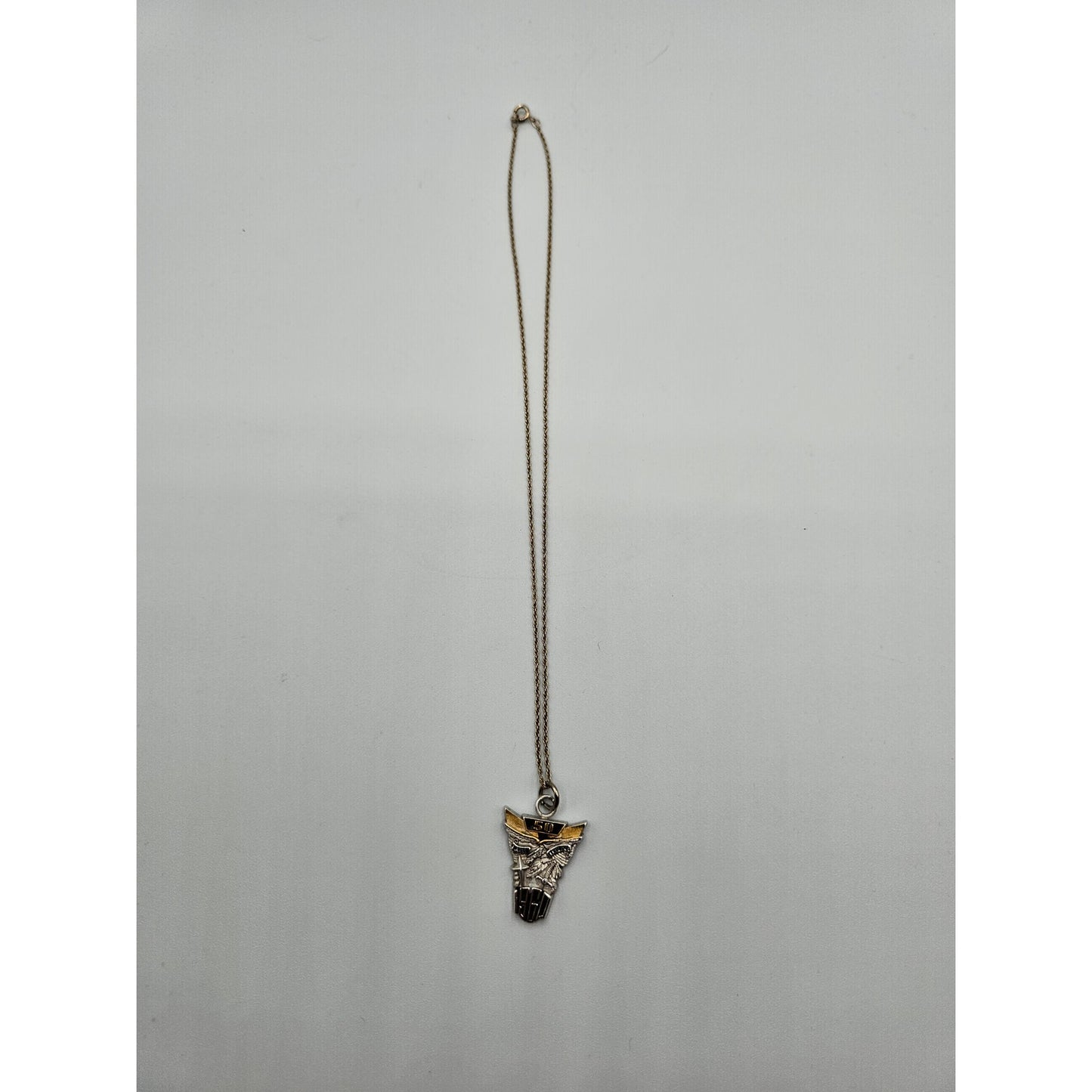 USAF Air Force Pendant Necklace 1960 Silver Tone Charm