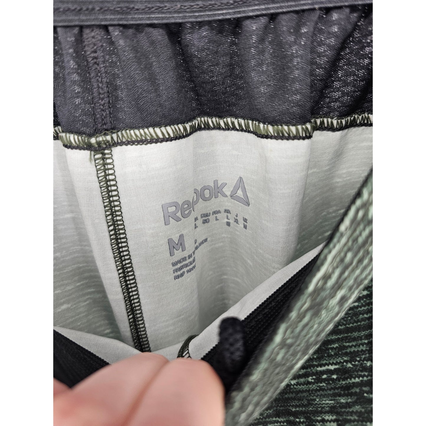 Reebok Mens Sz M Athletic Knee Length Shorts Dark Green Black Basketball