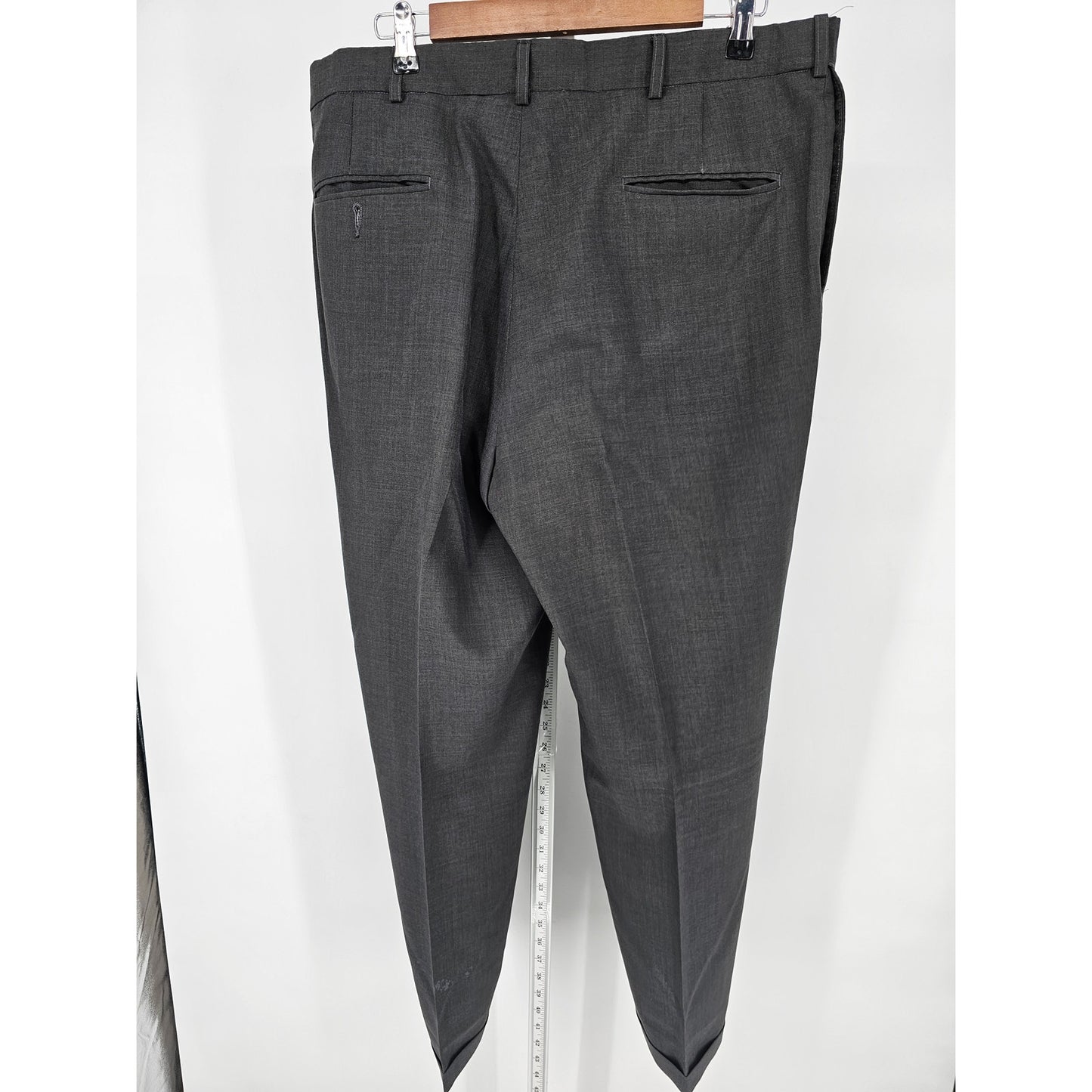 Vintage Austin Reed Mens Sz 38x32 Pleated Front Dress Pants Charcoal Gray