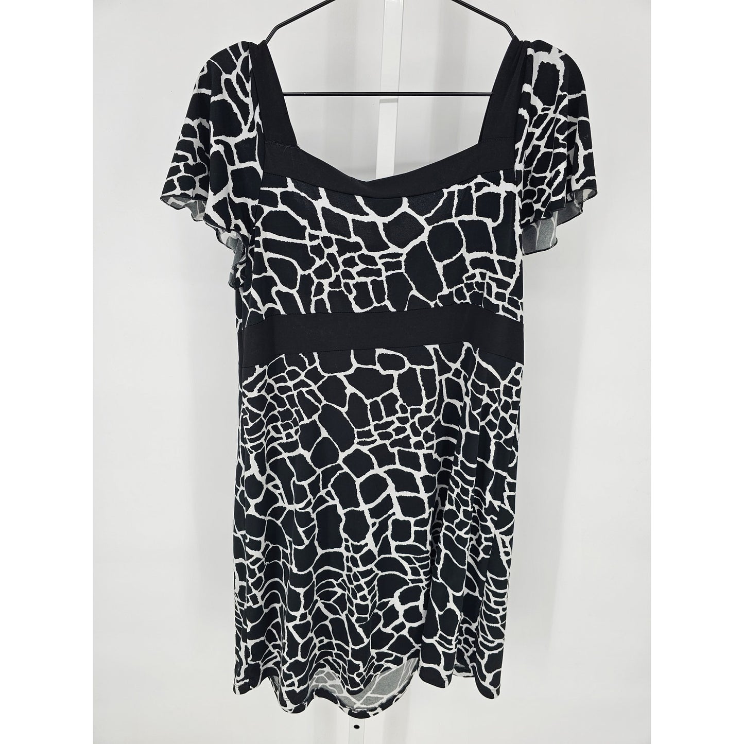 M-Fasis California Blue Womens Sz XL Knee Length Career Dress Black White