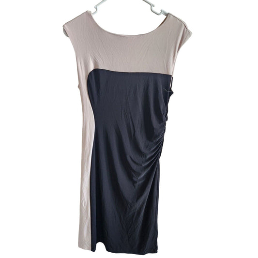 Vintage DEB Womens Sz 6 Knee Length Sheath Dress Light Pink and Black