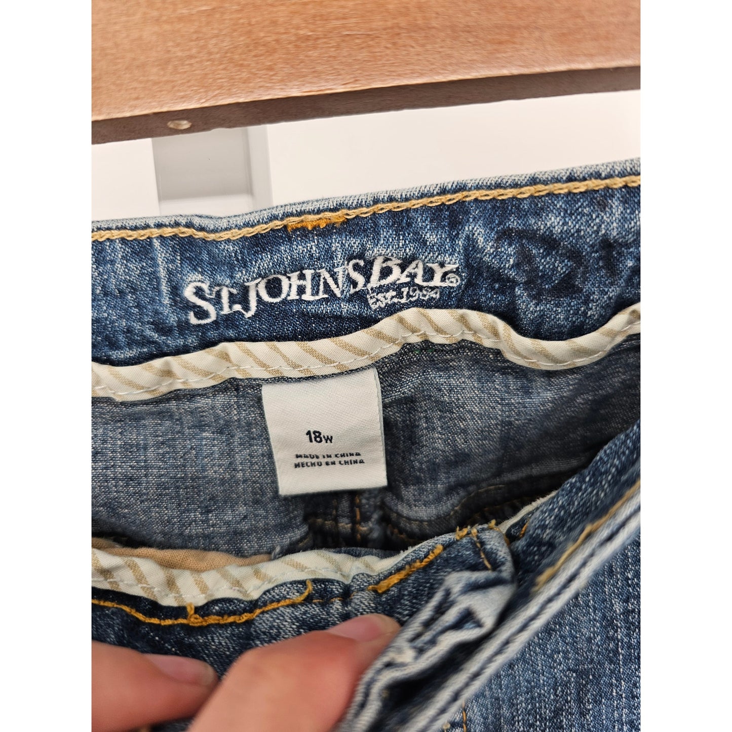 St Johns Bay Womens Sz 18W Bootcut Blue Jeans Medium Wash Cotton