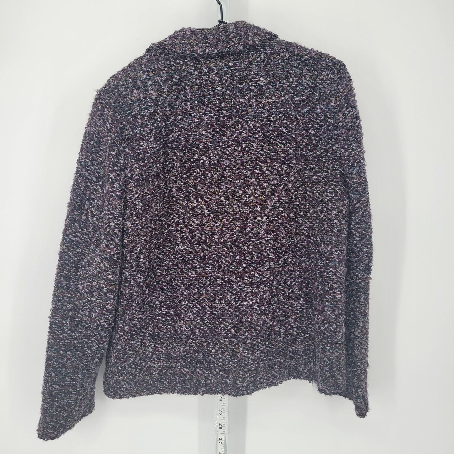 Vintage 1990s Dressbarn Womens Sz M Button Up Tweed Jacket Dark Purple