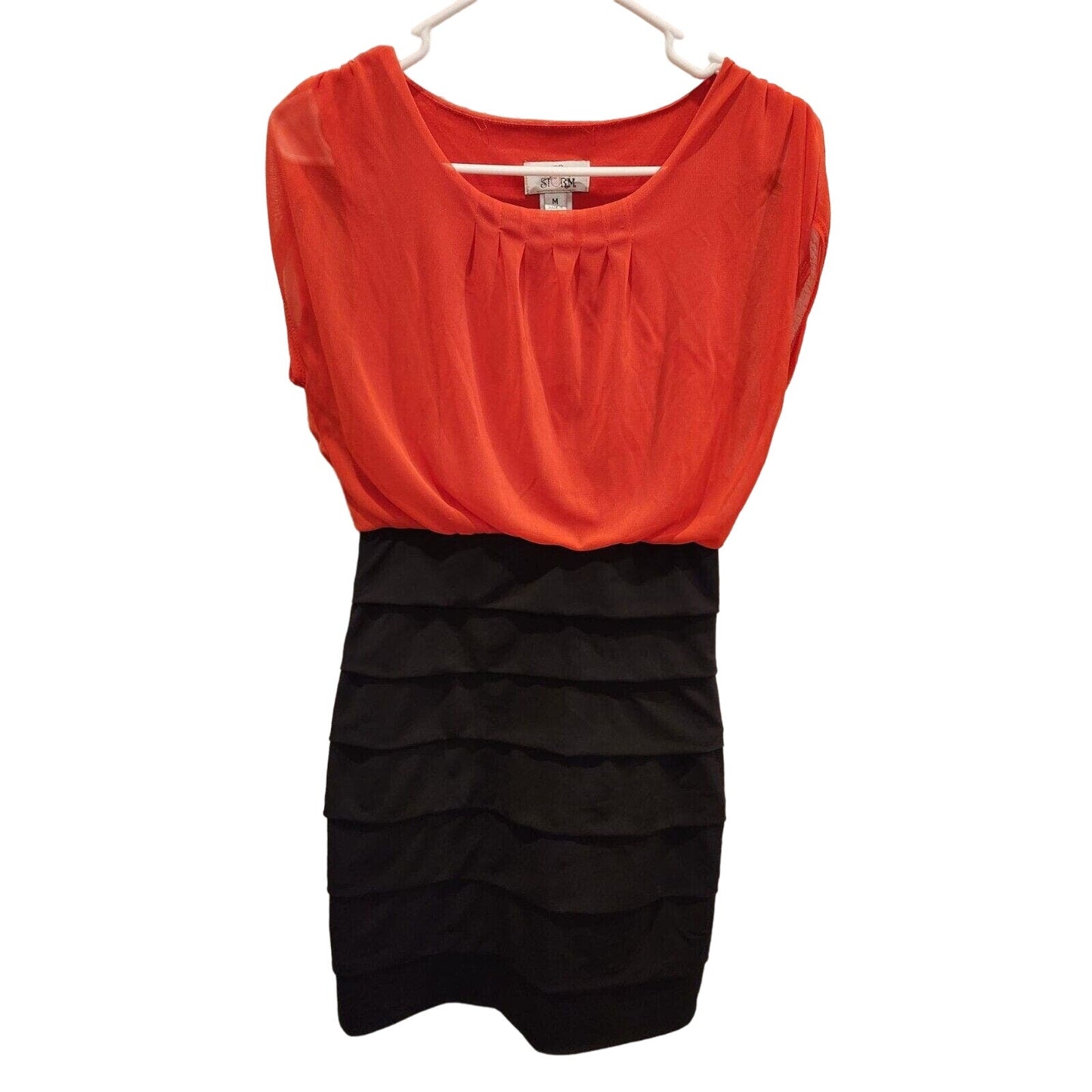 Sweet Storm Womens Sz M Pencil Dress Orange and Black Mini