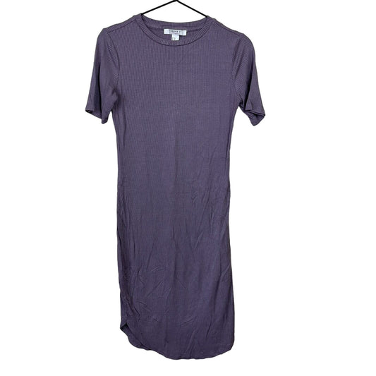 Forever 21 Contemporary Womens Sz M Ribbed Gray Short Sleeve Dress