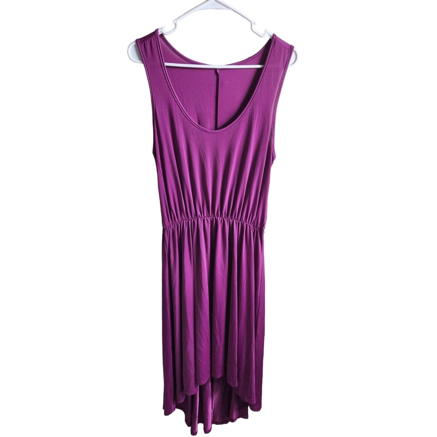 Seven 7 Womens Sz M High Low Hem Maxi Dress Purple Scoop Neck