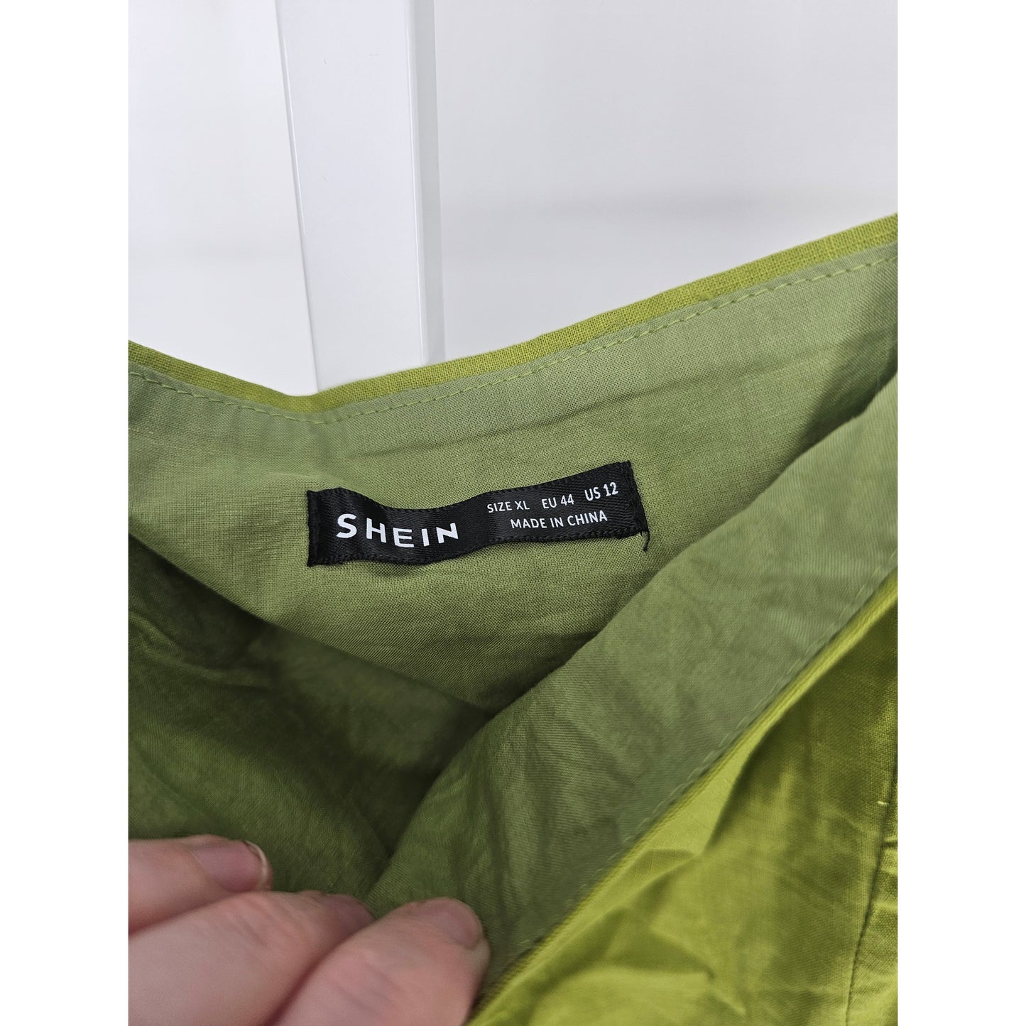 Shein womens Sz XL Mini Dress Pea Green Bubble Short Sleeve