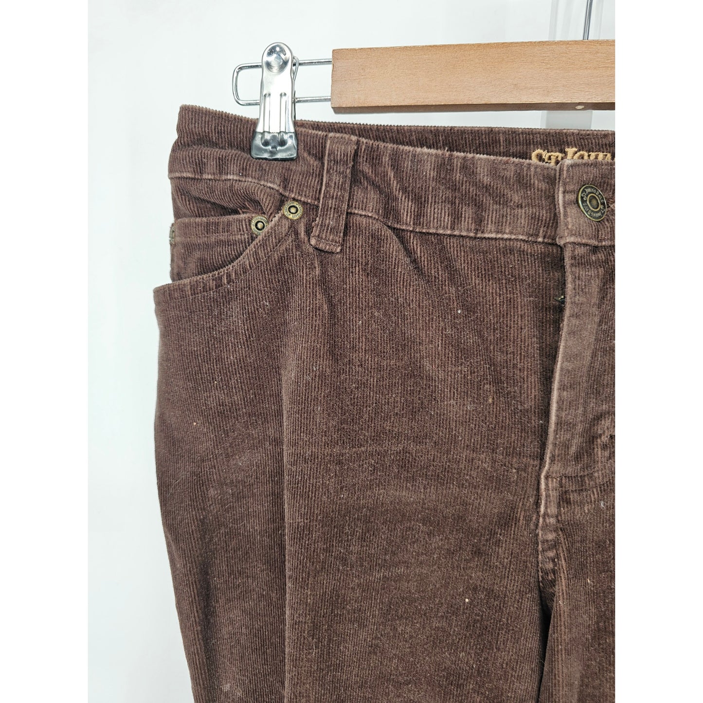 St Johns Bay Womens Sz 6P Petite Boot Cut Corduroy Pants Brown