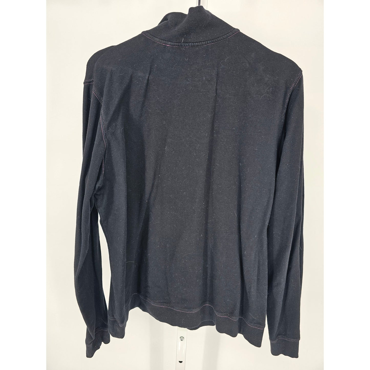 Style & Co Sport Womens Sz L Full Zip Up Athletic Sweatshirt Black Pink