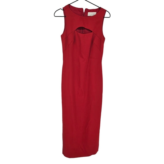 Vintage Laundry by Shelli Segal Womens Sz 2 Maxi Dress Solid Red Formal