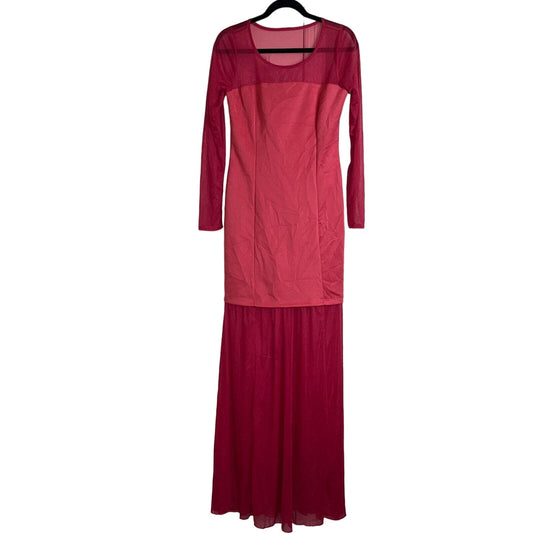 New Bell Womens Sz L Maxi Dress Vintage Y2K Salmon Pink Layered