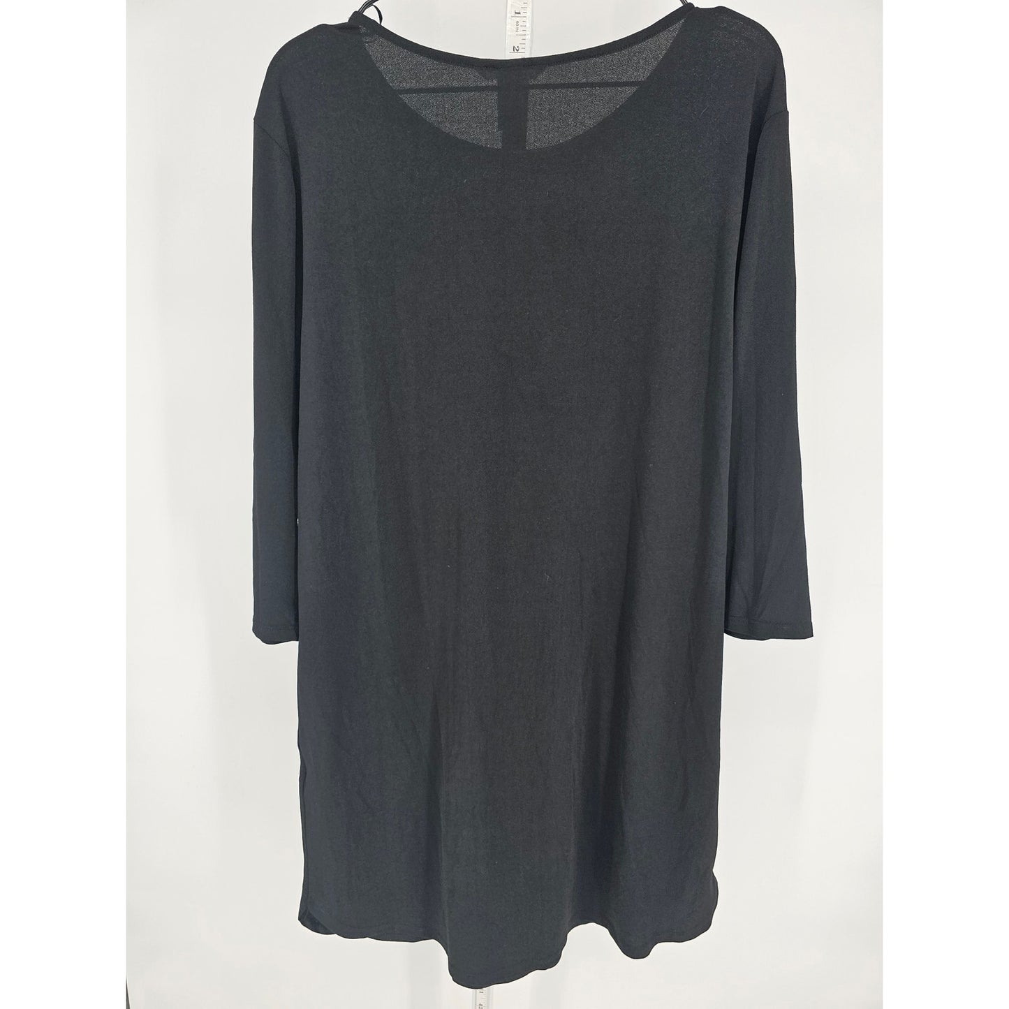 H&M Basic Womens Sz M Long Sleeve Midi Length Shirt Dress Solid Black