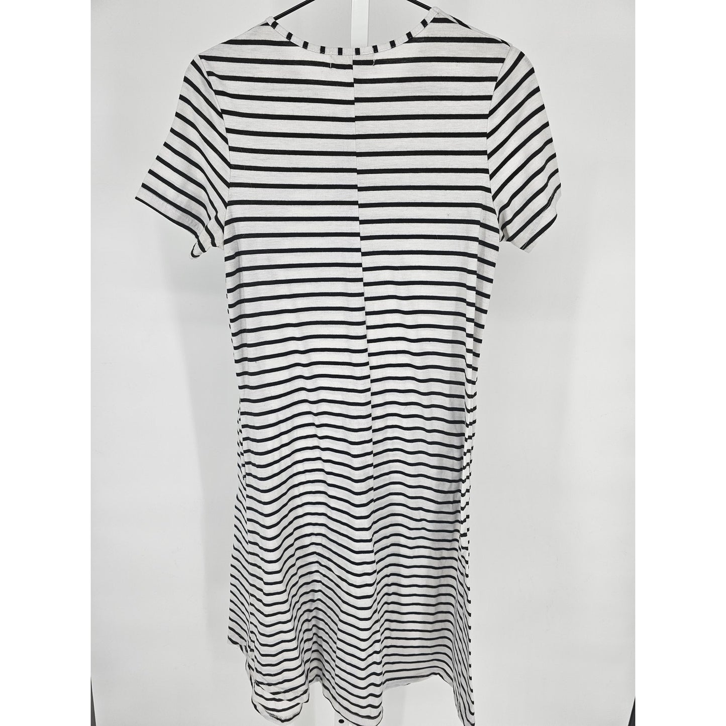 Simply Southern Womens Sz S Knee Length Short Sleeve Dress Black White striped