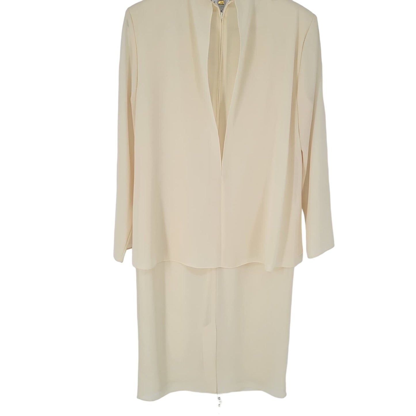 Vintage 1970s Womens Sz 8 Patra Midi Length Formal Dress Light Yellow Cream