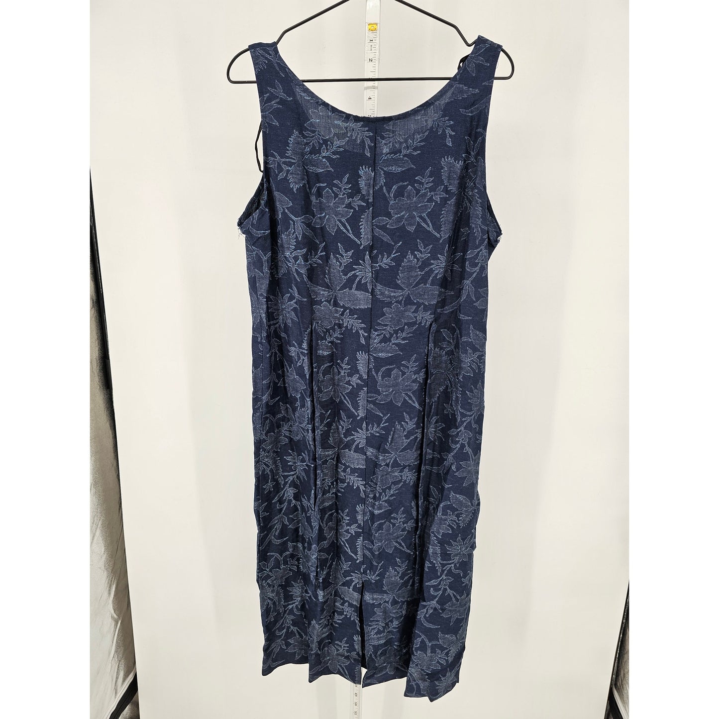 Vintage RJ & Co Womens Sz 14P Petite Maxi Length Hawaiian Floral Dress Linen