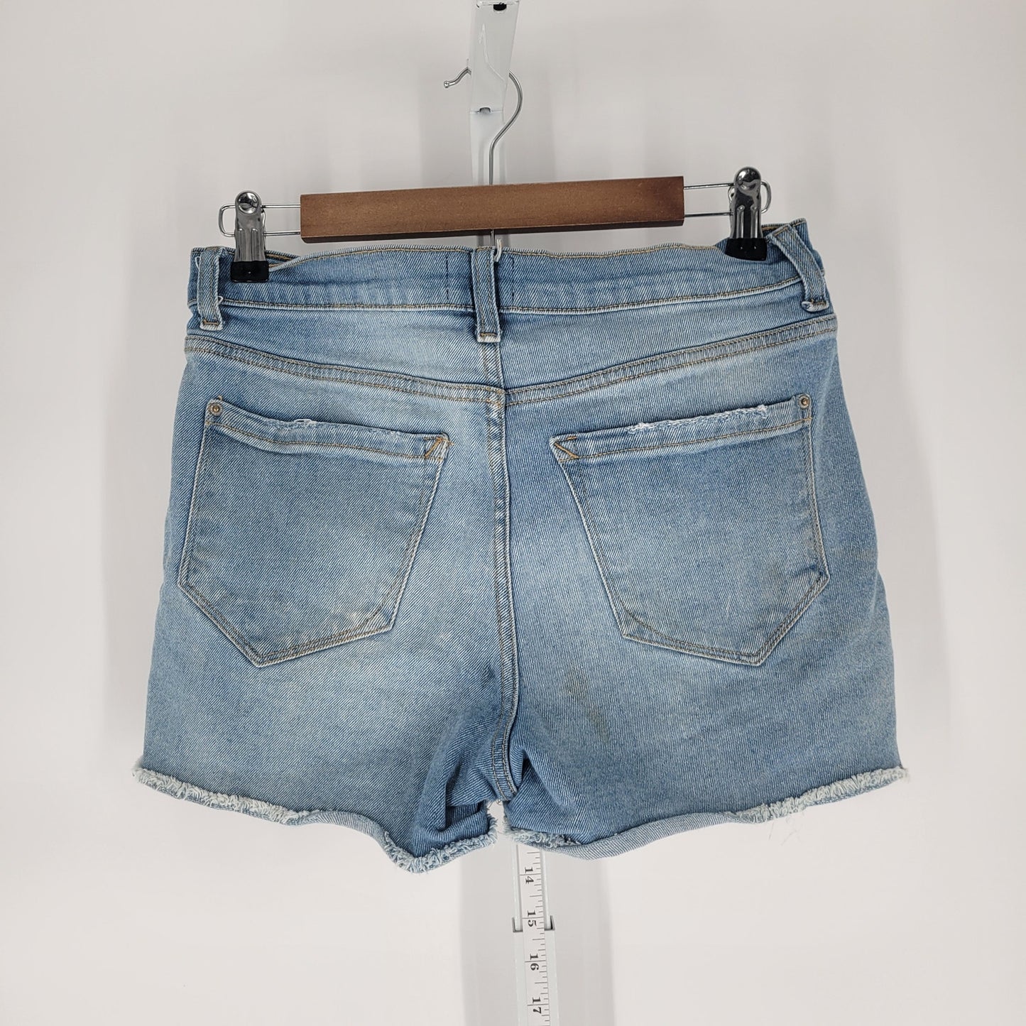 Kensie Jeans Womens Sz 4 High Rise Distressed Blue Jean Shorts