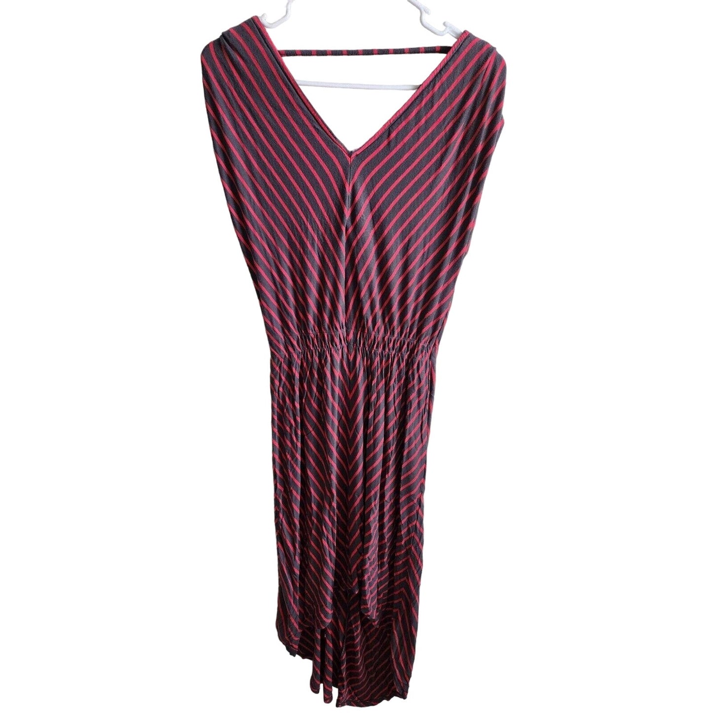 Mossimo Womens Sz S High Low Hem Jersey Knit Dress Gray Pink Chevron