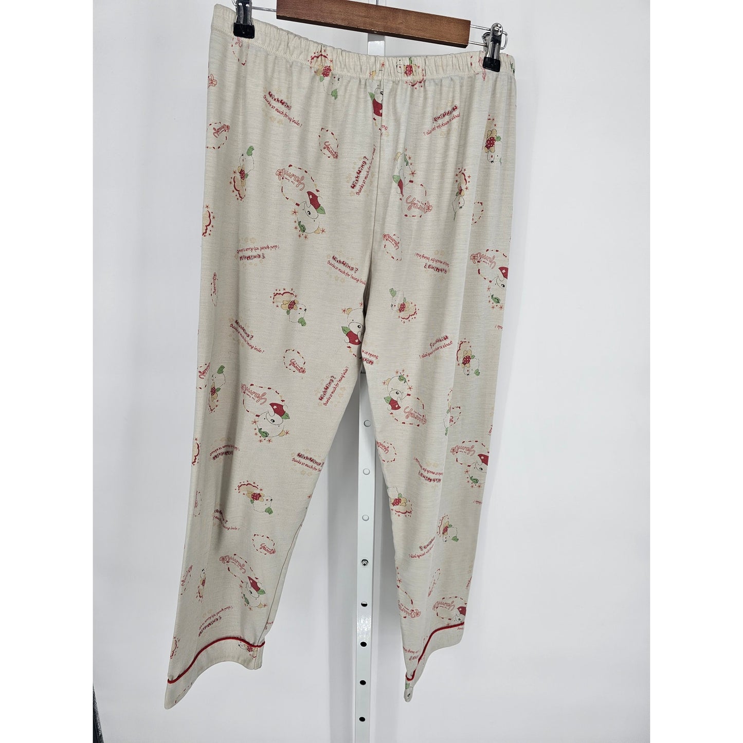 Vintage Medina Womens Sz M Long Sleeve Cotton Pajama Set Wish Wing Anime