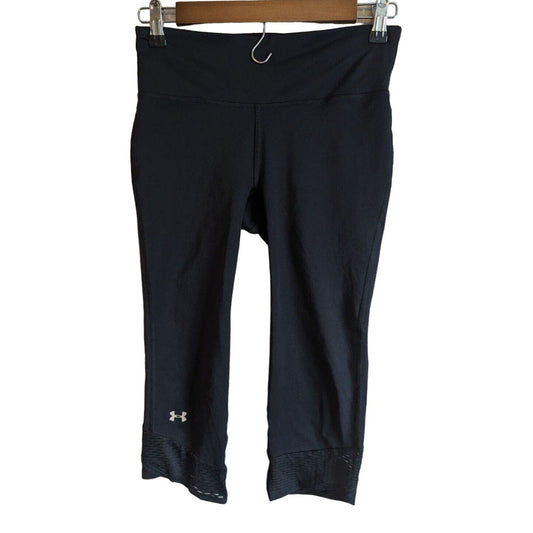Under Armour Womens Sz S Fly Fast Compression Capri Pants Black