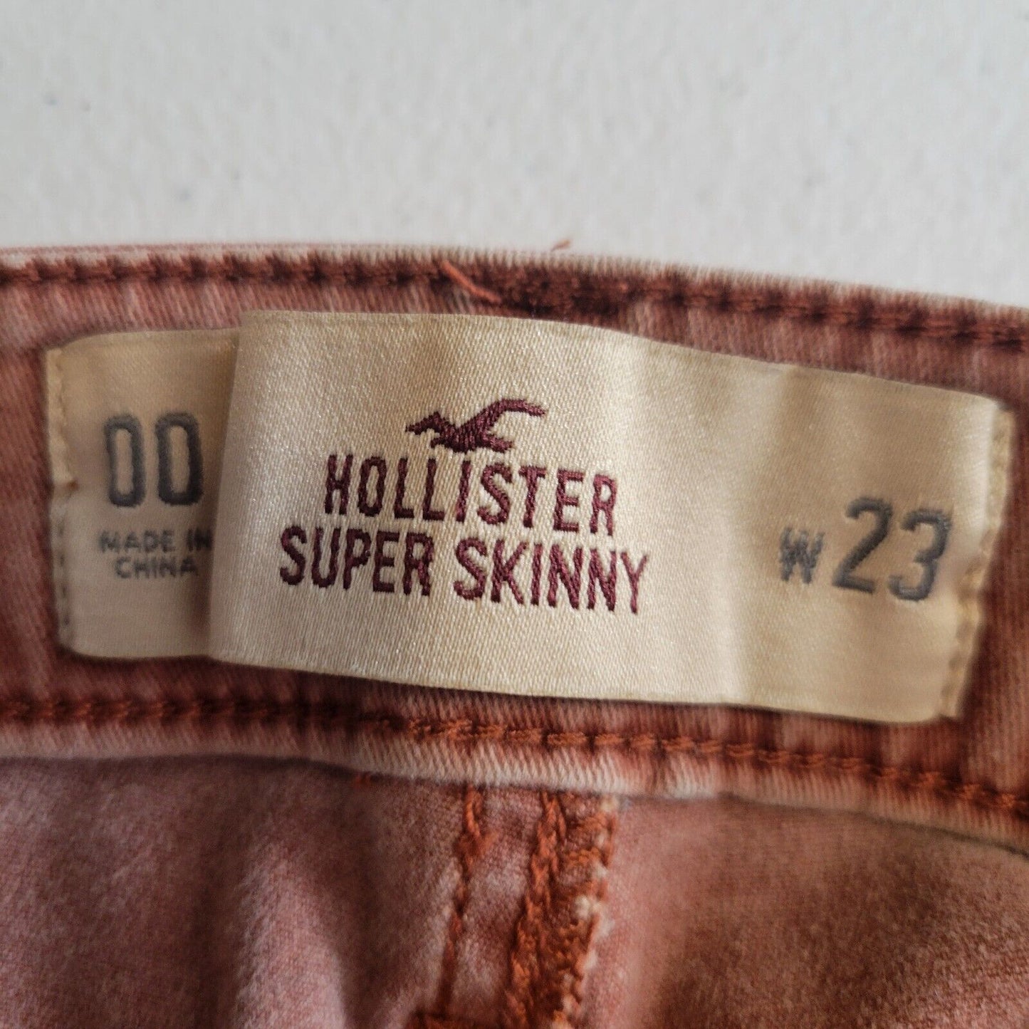 Hollister Womens Sz 00 (23) Super Skinny Jeans Blush Dusty Rose Pink