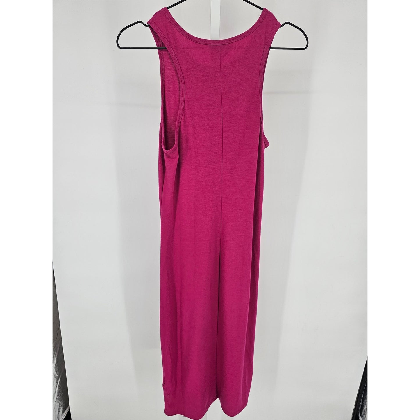 Express Womens Sz L Sleeveless Midi Shirt Dress Hot Pink Tank