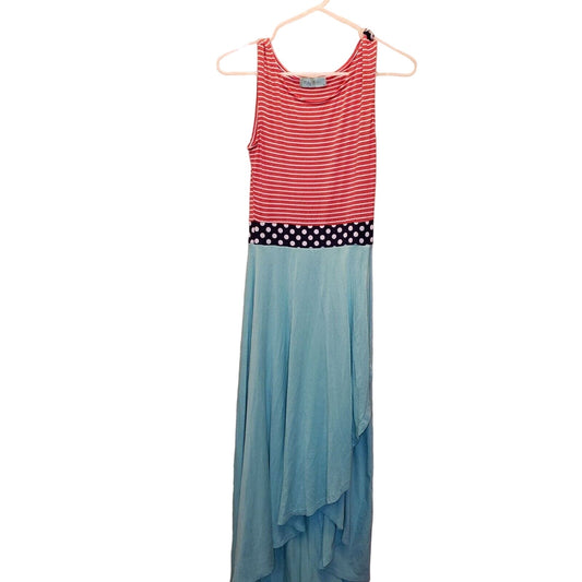 Filly Flair Boutique Womens sz S Maxi Dress High Low Pink Blue