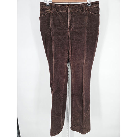 St Johns Bay Womens Sz 6P Petite Boot Cut Corduroy Pants Brown