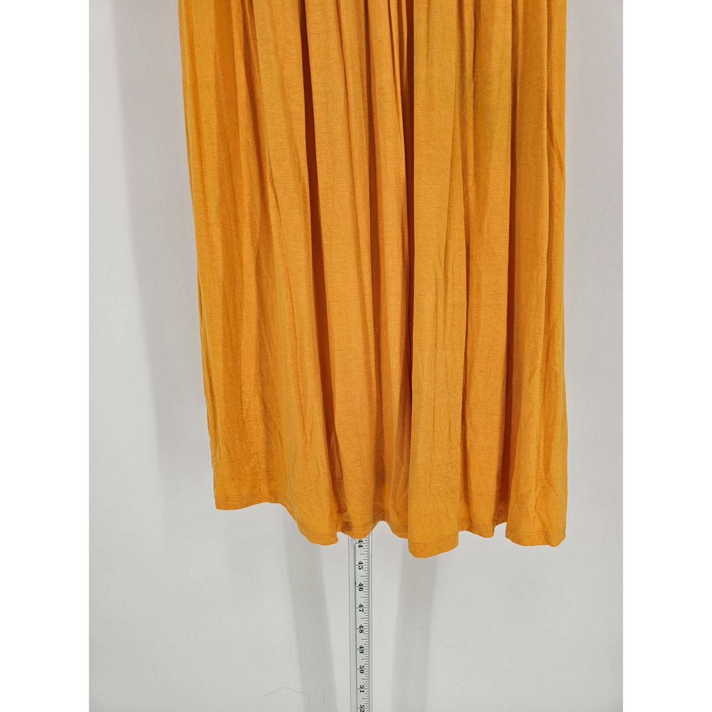 Sangria Womens Sz M Midi Length V Neck Dress Gold Sleeveless Crochet Detail
