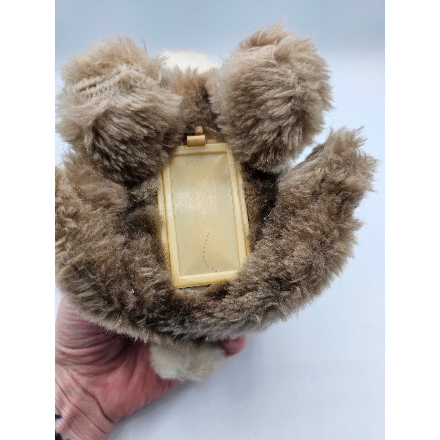 Vintage 1980s Red Eye Bunny Battery Operated Toy Iwaya Brown