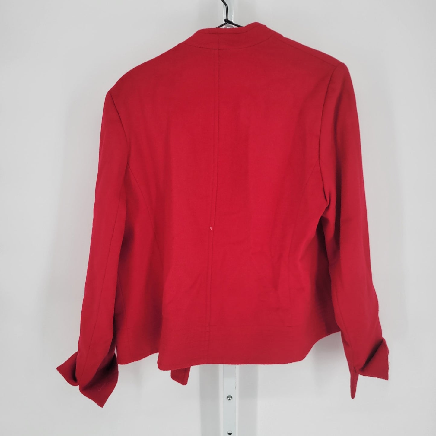 Peck & Peck Womens Sz 14 Wool Cashmere Blend Blazer Jacket Cherry Red