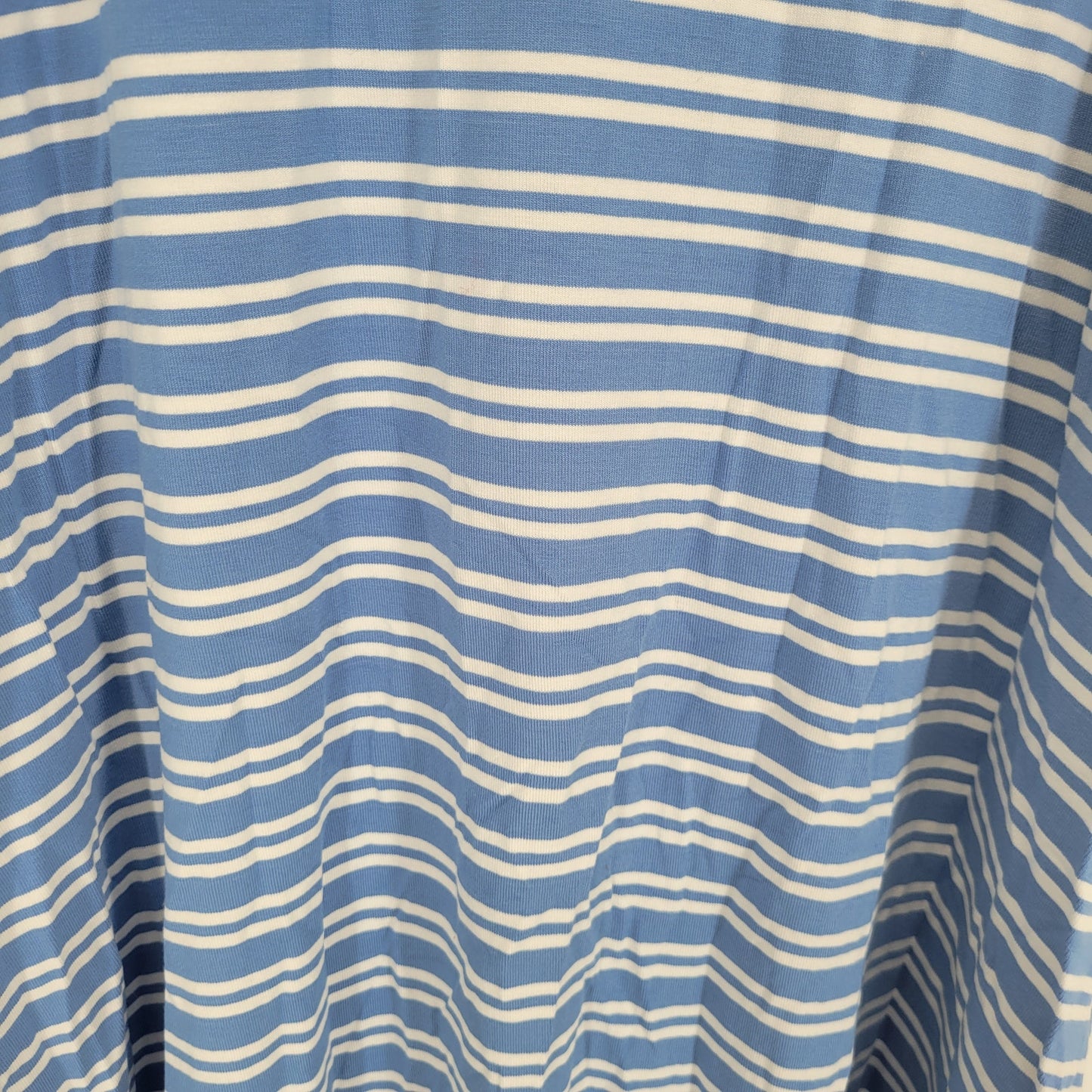 Time and Tru Womens Sz M Knee Length Shirt Dress Blue White Striped Sleeveless