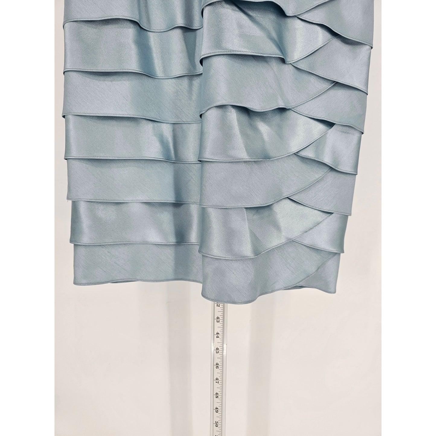 Jessica Howard Womens 12 Midi Length Formal Dress Light Blue Tiered Rhinestone