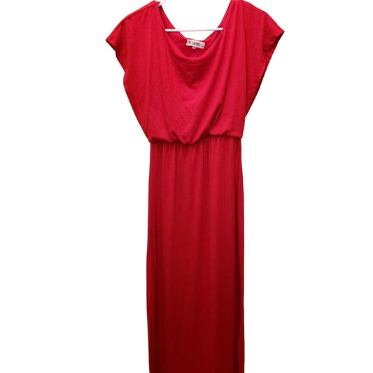 Hot Tempered Womens Sz S Solid Bright Red Maxi Dress