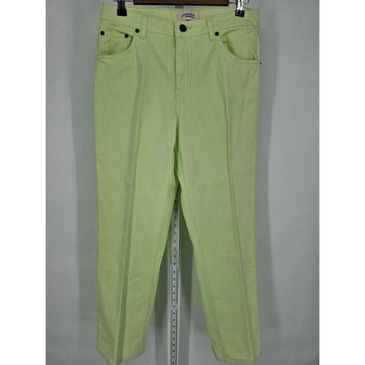 Vintage 1990s St Johns Bay Womens Sz 8 High Waist Straight Leg Jeans Lime Green